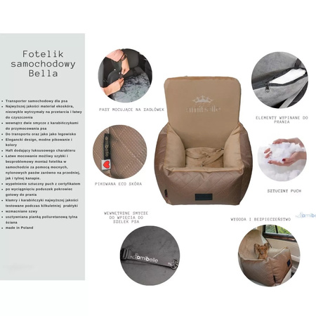 FOTELIK SAMOCHODOWY DLA PSA - BELLA BRĄZ