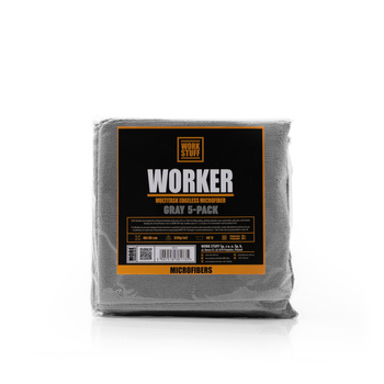 WORK STUFF WORKER GREY 5-PACK - ZESTAW BEZSZWOWYCH MIKROFIBR 40X40CM 320GSM