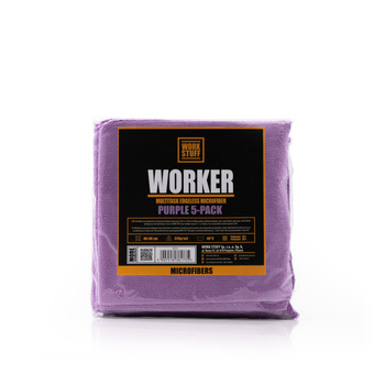 WORK STUFF WORKER PURPLE 5-PACK - ZESTAW BEZSZWOWYCH MIKROFIBR 40X40CM 320GSM