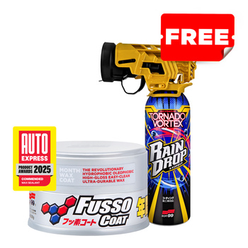 SOFT99 FUSSO COAT + RAIN DROP TORNADO VORTEX 300ML GRATIS