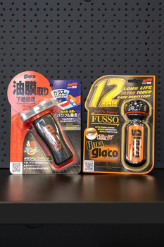 SOFT99 ULTRA GLACO + GLACO GLASS COMPOUND ROLL ON - ZESTAW NIEWIDZIALNEJ WYCIERACZKI