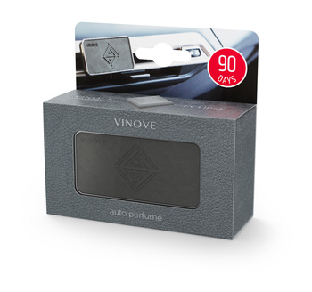 VINOVE SILVERSTONE CLASSIC LEATHER ECLIPSE - MĘSKI ZAPACH DO AUTA, 90 DNI TRWAŁOŚCI