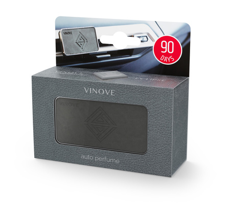 VINOVE SILVERSTONE CLASSIC LEATHER ECLIPSE - MĘSKI ZAPACH DO AUTA, 90 DNI TRWAŁOŚCI